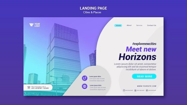 Cities and places landing page template