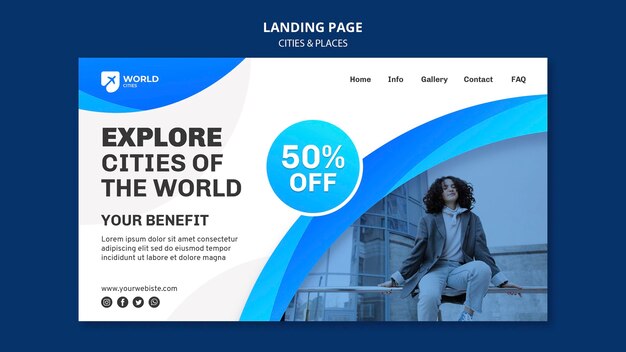 Cities and places landing page template