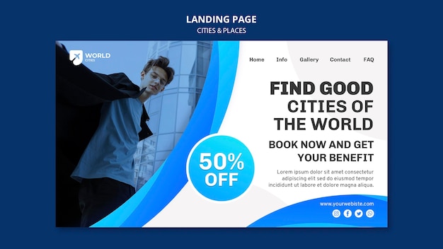 Cities and places landing page template