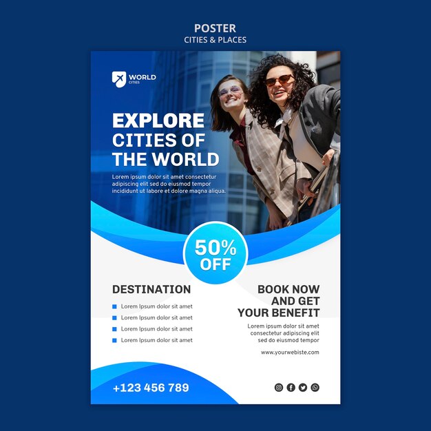 cities and places poster template
