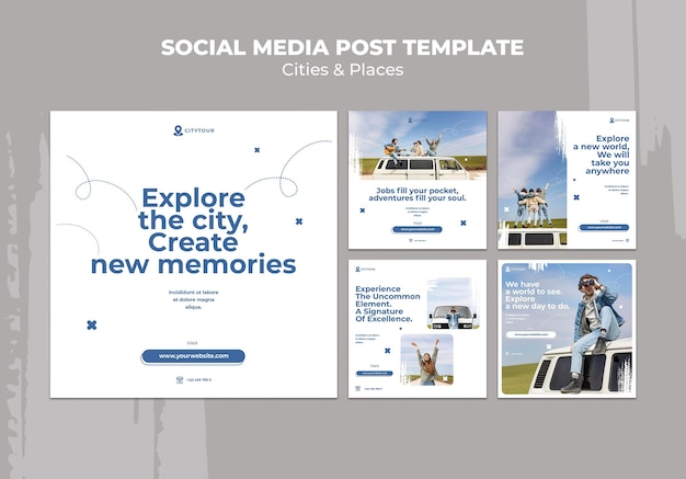 Cities and places social media posts