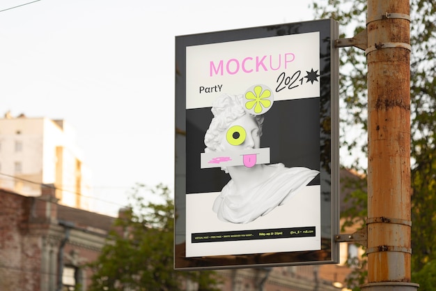 Mockup di progettazione di cartelloni pubblicitari della città