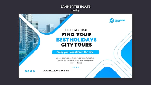 City holiday horizontal banner