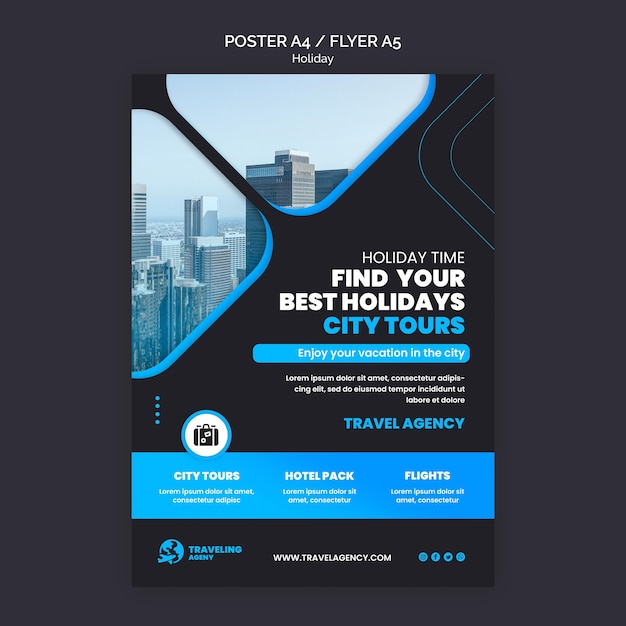 Free PSD city holiday poster template