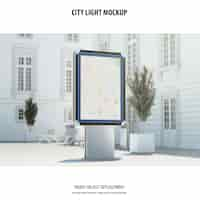 Free PSD city light mockup