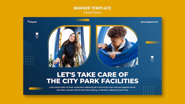 Free PSD city park banner template