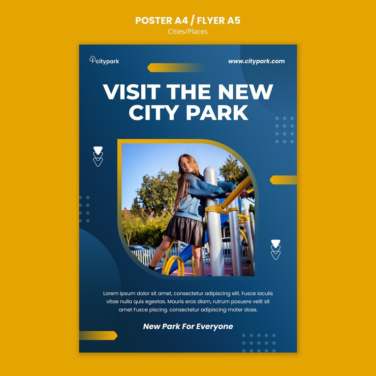 Free PSD city park print template