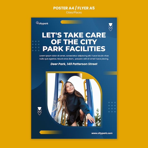 Free PSD city park print template