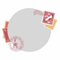 Free PSD city post stamp  isolated