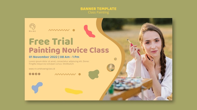 無料PSD クラス絵画バナーテンプレートデザイン