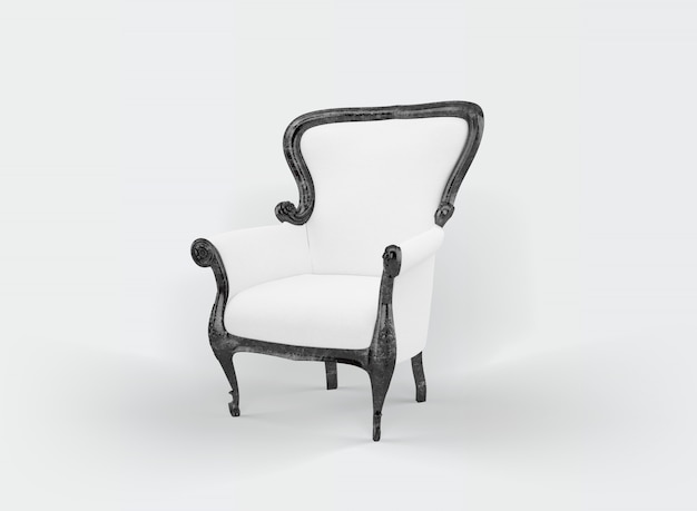 Free PSD classic armchair on white