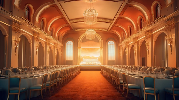 Free PSD classic ballroom for award ceremony generative ai