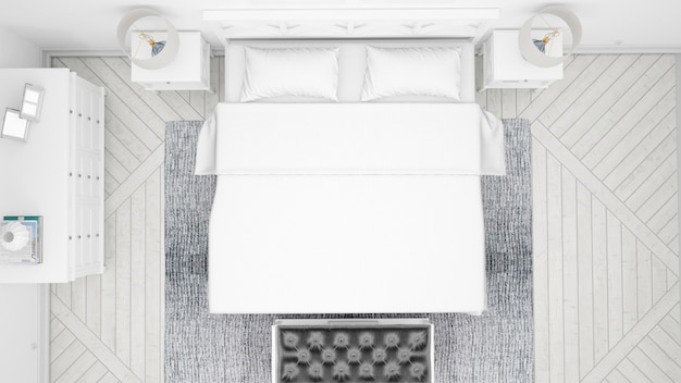 Классическая спальня или гостиничный номер с двуспальной кроватью и элегантной мебелью