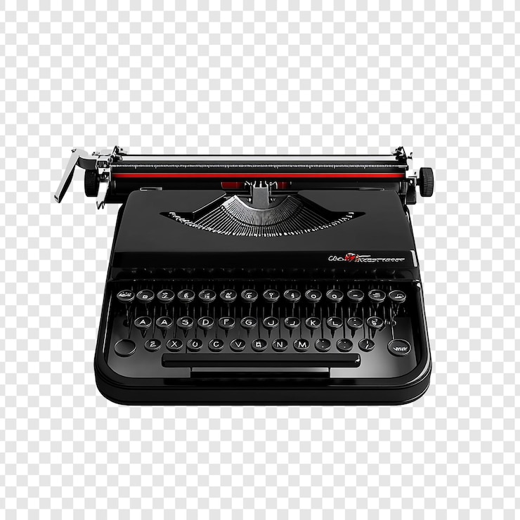 मुफ़्त PSD classic black typewriter a vintage writing machine