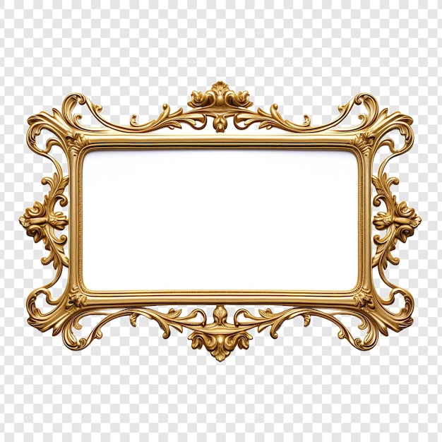 Free PSD classic frame skillfully carved isolated on transparent background