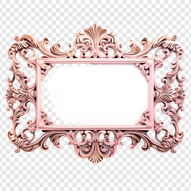 Classic frame skillfully carved isolated on transparent background