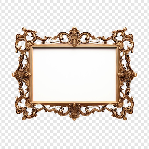 Free PSD classic frame skillfully carved isolated on transparent background