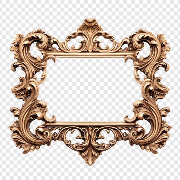 Free PSD classic frame skillfully carved isolated on transparent background