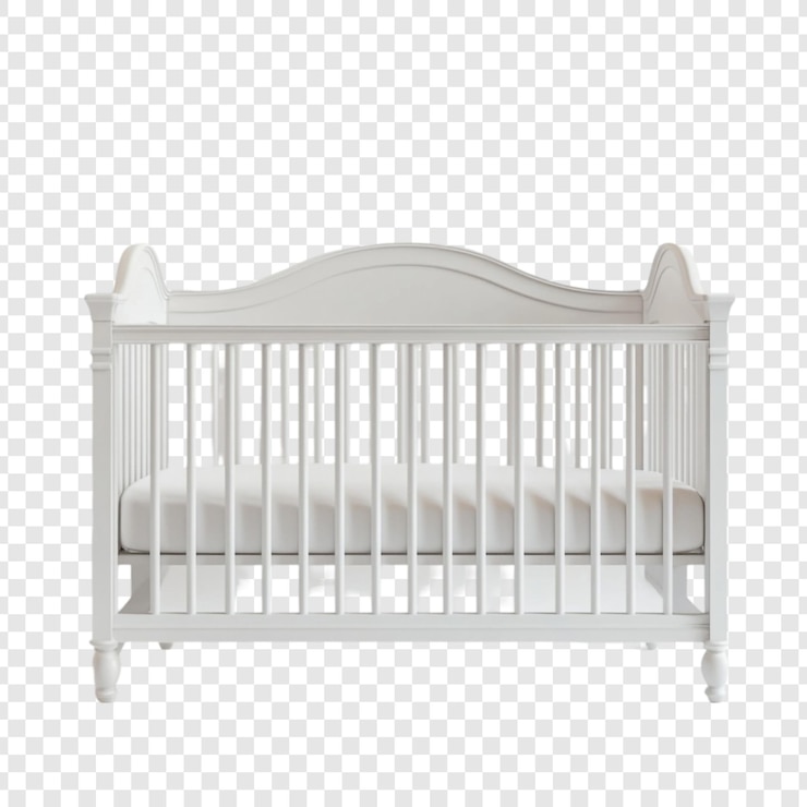 Free PSD classic white baby crib nursery furniture infant bedding
