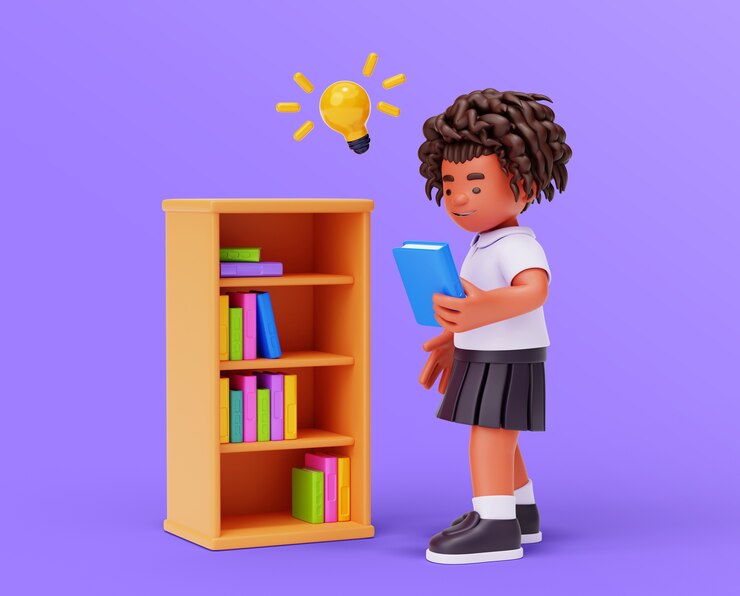 Free PSD classroom girl character rendering