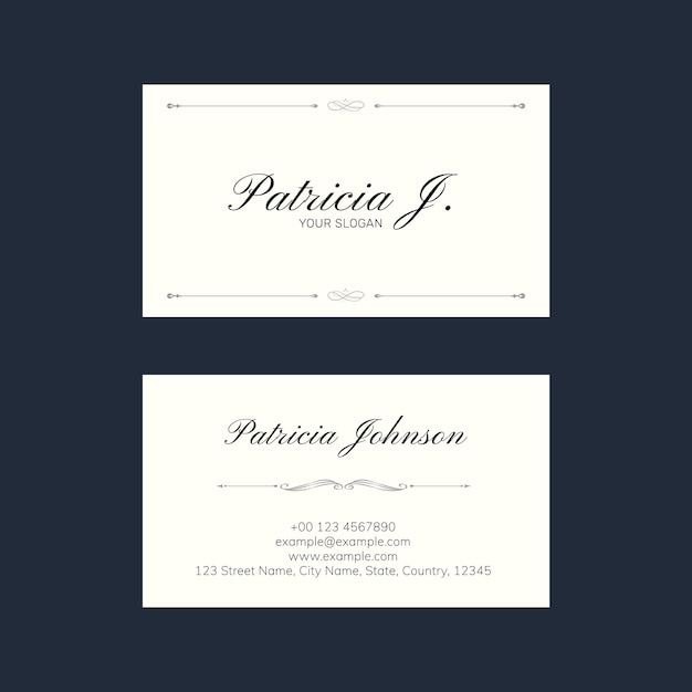 Free PSD classy business card template psd with vintage ornaments