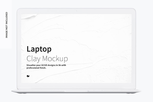 Clay laptop mockup front view