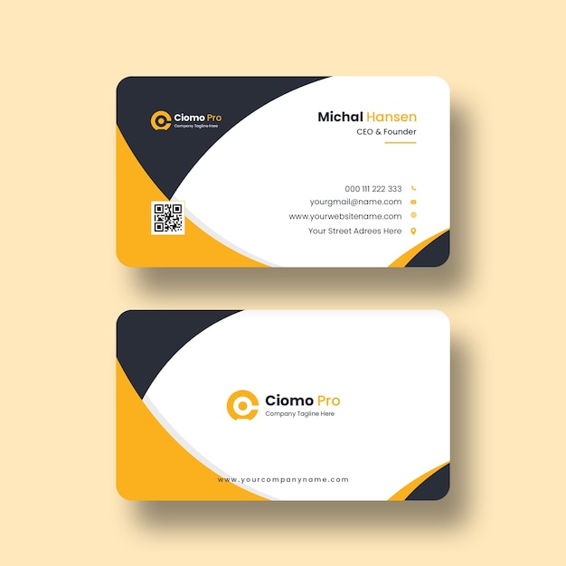 Free PSD clean business card template