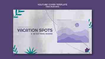 Free PSD clean illustrative youtube cover template