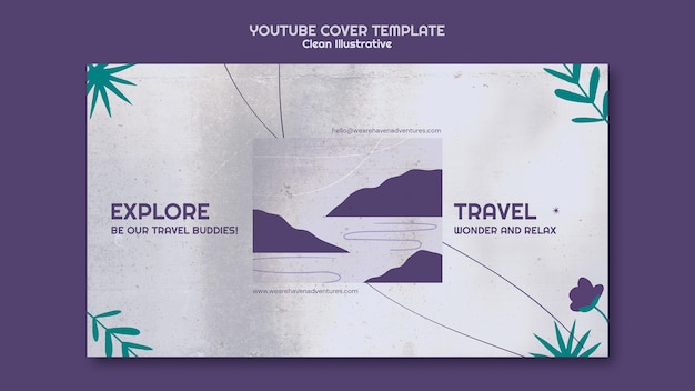 Free PSD clean illustrative youtube cover template