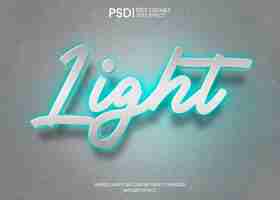 Free PSD clean light text effect