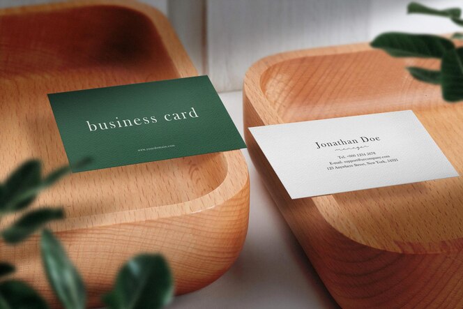 Clean minimal business card mockup