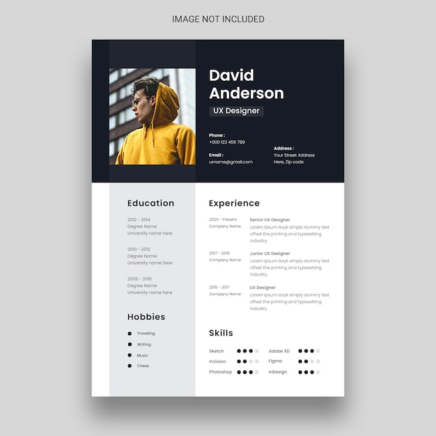 Clean & minimal resume or cv design template