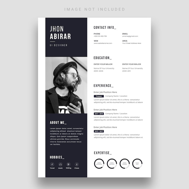 Free PSD clean and modern resume or cv template