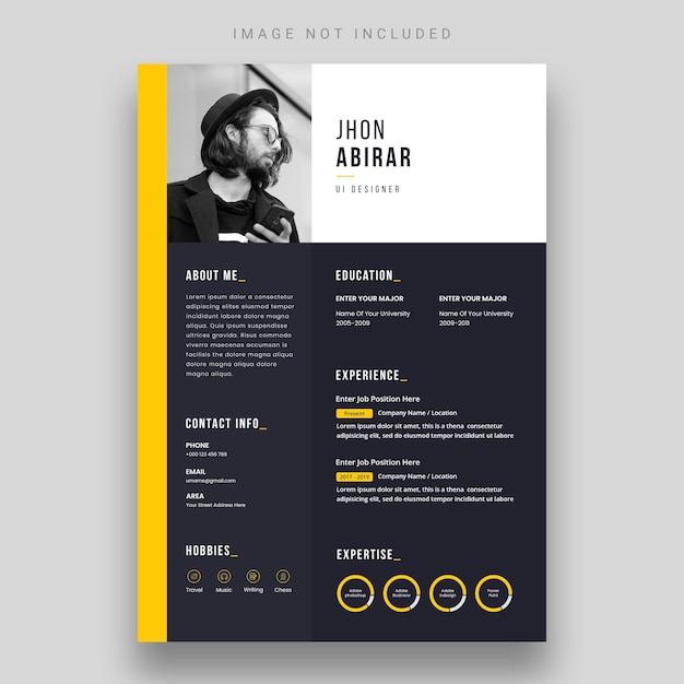 Free PSD clean and modern resume or cv template