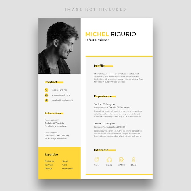 Clean and modern resume or cv template