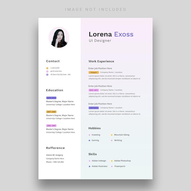 Clean and modern resume or cv template