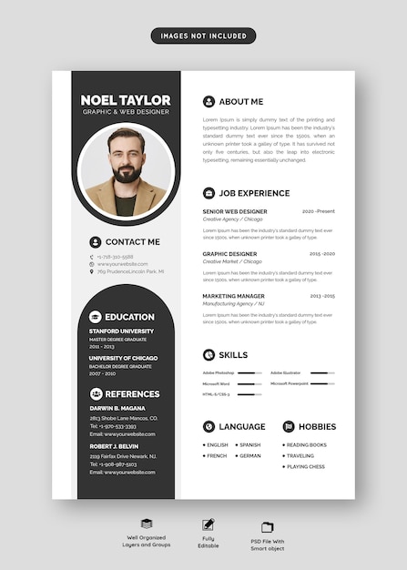 Clean and Modern Resume Portfolio or CV Template – Free Download