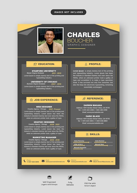 Clean and modern resume portfolio or cv template