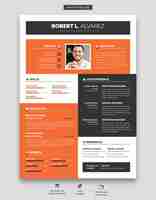 Free PSD clean and modern resume portfolio or cv template