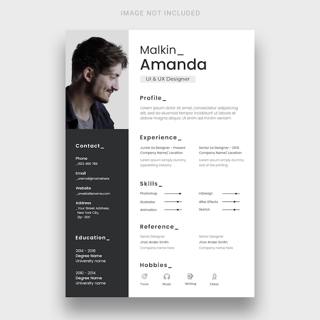 Clean resume or cv design template