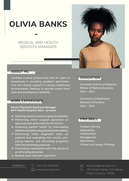 Free PSD clean resume editable template psd in brown with photo