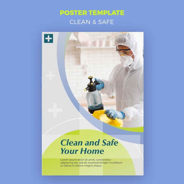 Free PSD clean and safe poster design