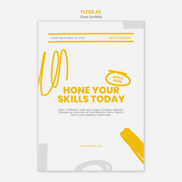 Clean scribble flyer a5 template