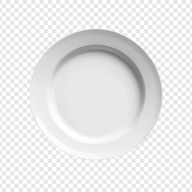 a clean white dinner plate studio shot