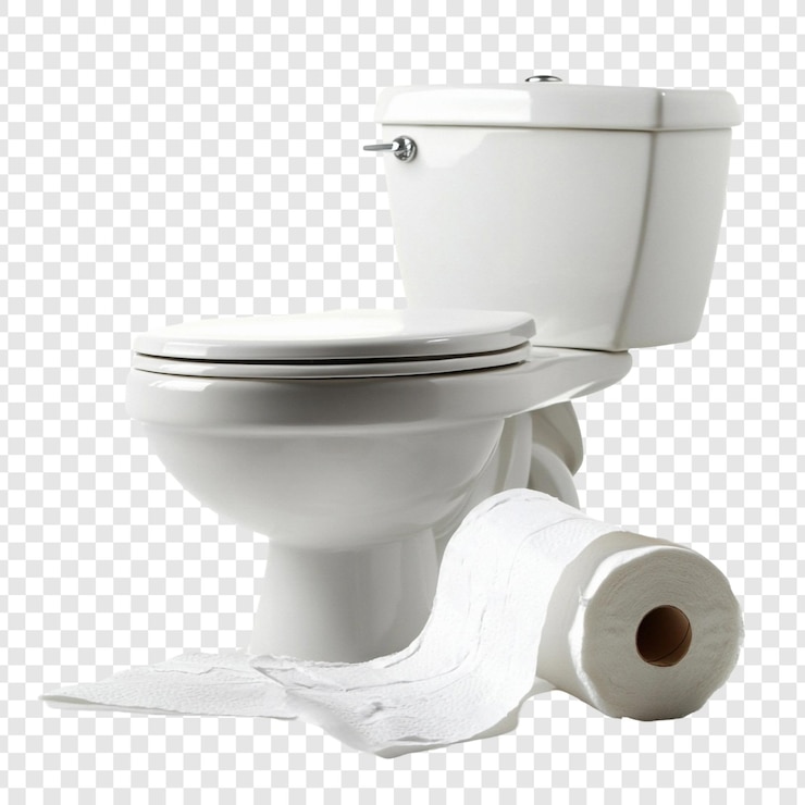 Free PSD clean white toilet and toilet paper roll