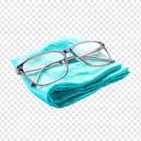 무료 PSD 투명한 배경에 고립된 안경용 청소 천