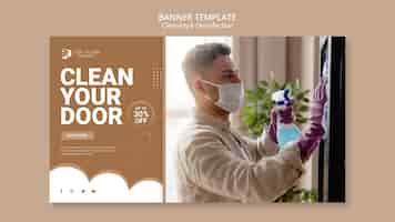 Free PSD cleaning and disinfection template banner
