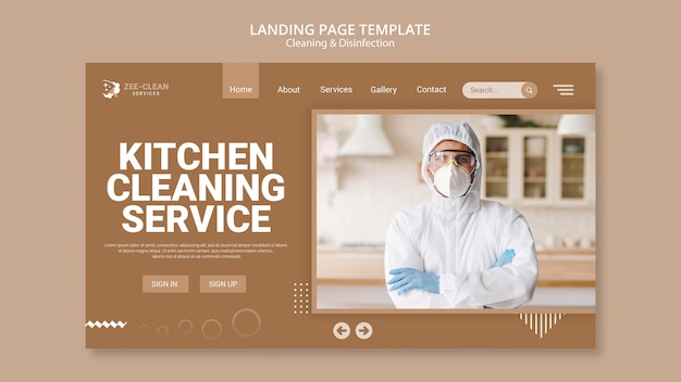 Cleaning and disinfection template landing page