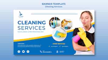 Free PSD cleaning service concept banner template