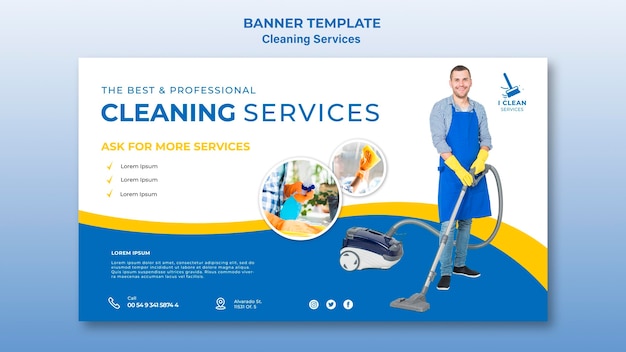 Cleaning service concept banner template